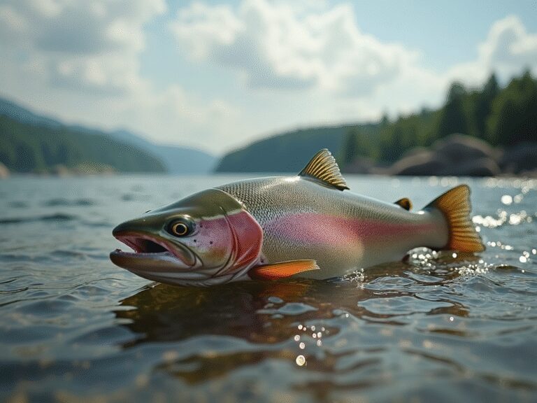 rainbow trout shore fishing distance
