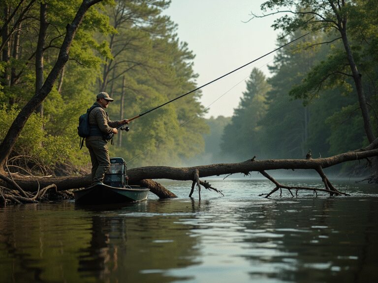 bass fishing fallen trees